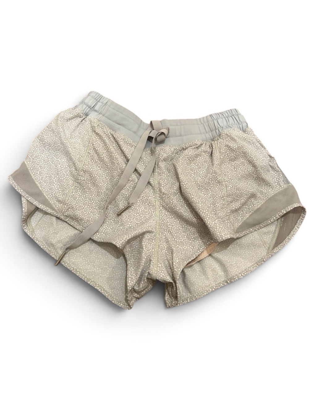 lululemon light gray speckled running shorts